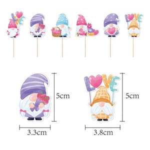 Set de Decoración para Fiesta de Gnomos de San Valentín con Pancarta de Amor, Bandera para Pastel y Adornos Colgantes en Espiral para Suministros de Aniversario de Bodas - Product Image 5