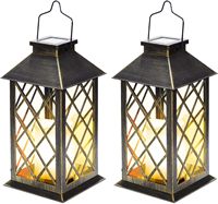 Lanterne solaire suspendue en bronze en forme de losange, lumière LED scintillante, étanche IP44, pour extérieur, jardin, cour, décoration paysagère