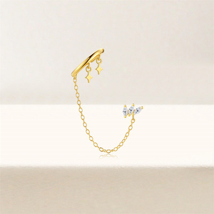 Fine Single Ear <b>Cuff</b> Irregular Horse Eye New Design Star 925 Round Zircon - Product Image 2