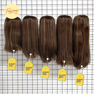 Perruques Fasimei de qualité supérieure, 100% <span class=keywords><strong>cheveux</strong></span> humains vierges non traités, perruques casher juives, faible densité, dessus plat, perruque à dessus en dentelle, <span class=keywords><strong>cheveux</strong></span> ondulés - Product Image 6