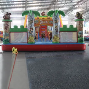 लोकप्रिय बेचने पशु वन Inflatable उछाल वाले महल कूदते बच्चों के लिए मनोरंजन पार्क उपकरण inflatable उछाल वाले स्लाइड