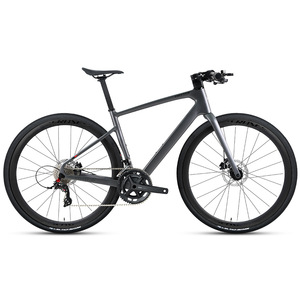Bicicleta de Carretera GRAVEL-V1 de 24 Velocidades con Frenos de Disco Hidráulicos, Manillar Plano, Ruedas de Fibra de Carbono de 700c, Capacidad de Carga de 150 kg, GRAVEL-V1-PB GRA - Product Image 4