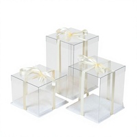 Boîte à gâteau portable haute transparence pour animaux de compagnie avec impression personnalisée pour la présentation de pâtisseries de mariage, les cadeaux de boulangerie et l'emballage de gâteaux