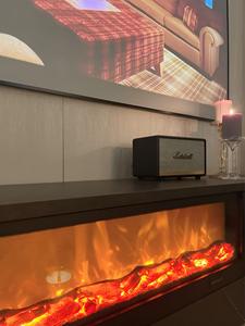 وحدة ترفيه من الخشب الصلب على الطراز الفرنسي قابلة للتخصيص، خزانة تلفزيون لغرفة معيشة الفندق بسعة كبيرة مع جدار مدفأة مدمج - Product Image 3