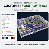 Aire de jeux intérieure commerciale en plastique pour enfants, style sportif tendance, avec toboggan lumineux LED, zone de jeux souple personnalisée pour centres commerciaux (OEM/ODM)