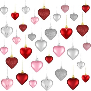 Colgante de Amor de 5.5cm, Bola de Plástico con Forma de Corazón Alienígena, 36 Piezas, Guirnalda de Luces, Decoración Navideña con Serigrafía - Product Image 4