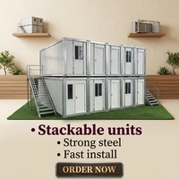 Bâtiment de bureau préfabriqué à double étage certifié CE, maison mobile modulaire, maison préfabriquée détachable pour le personnel