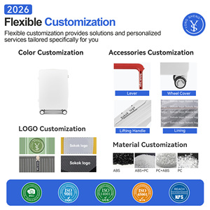 SOKOK 2025新スタイルワイドハンドルトラベルケースセットスマートUSBポートロックスーツケースセット男性と女性用 - Product Image 6
