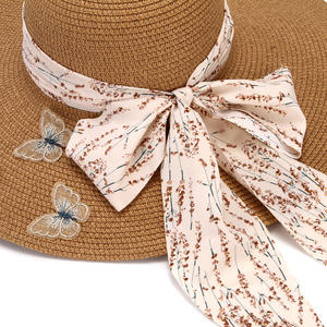 Custom Women UV Protection Bowknot Wide Brim Floppy Beach Sun Visor <b>Hats</b> Breathable <b>Summer</b> <b>Straw</b> <b>Hat</b> - Product Image 2