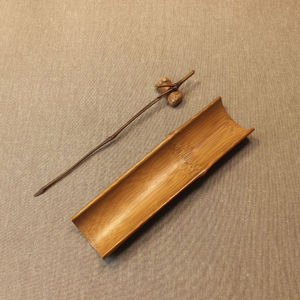 Handmade Bamboo Tea Scoop With Tea Needle And Caddy For Kung Fu Tea Ceremony Natural Art Collectible Craft Set - Product Image 2