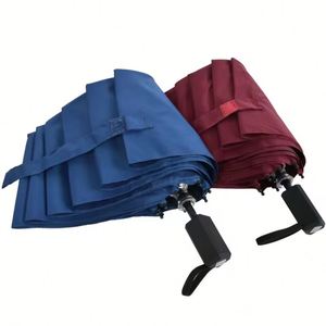 Parapluies pliants promotionnels à bas prix, ouverture manuelle, 3 sections, compact, tissu 100% polyester coupe-vent, parapluie pliant OEM - Product Image 2