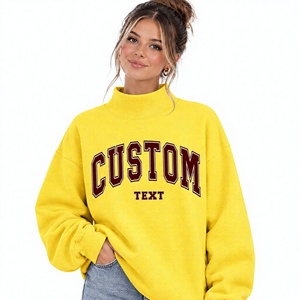 Nouveauté : Sweat-shirt pour femme en tissu de haute qualité, sans doublure, coupe ample classique, col montant, manches classiques. - Product Image 1