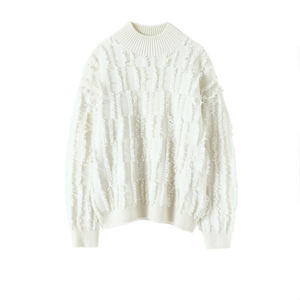 Maglione <span class=keywords><strong>con</strong></span> nappine <span class=keywords><strong>con</strong></span> scollo a V da donna all'ingrosso Pullover in morbido cotone <span class=keywords><strong>con</strong></span> <span class=keywords><strong>frange</strong></span> in <span class=keywords><strong>maglia</strong></span> tinta unita alla moda stile pigro - Product Image 3