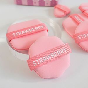 Esponja de Maquillaje Facial de Látex Suave de Doble Uso, Color Rosa, para Base de Maquillaje, Estilo Strawberry Biscuit, para Aplicación en Seco y Húmedo - Product Image 3