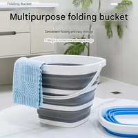 Seau pliable multifonctionnel créatif, seau portable en silicone et plastique pour la maison, le plein air et le lavage de voiture