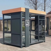 Abri à fumer extérieur en structure métallique - Cabine à fumer ventilée et fermée pour parcs de bureaux et zones commerciales