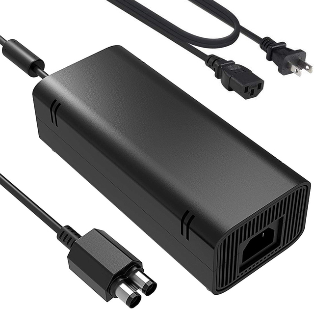 Power Supply Adapter for Xbox 360 Slim 100-245V Auto Voltage AC Adapter Power Brick with Power Cord for Xbox 360 Slim Console