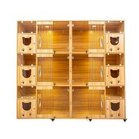 Cage de présentation pour chat en bois pour animaux vétérinaires