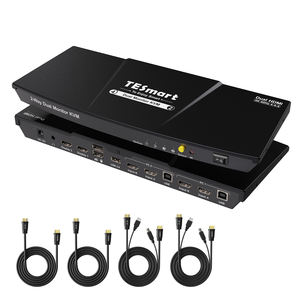Commutateur KVM HDMI TESmart 2 ports double moniteur 2x2 4K60Hz avec sortie audio EDID et commutation par molette de souris pour partage de bureau - Product Image 1