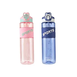 500Ml şişe plastik Tritan spor sürahi şişe açık spor PP Tritan su şişesi ile itme çekme kapağı