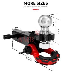 AMBITION Meilleure vente : Support de boule d'attelage robuste avec manille de remorquage, <span class=keywords><strong>attache</strong></span> 2-en-1 compatible avec les attelages de 2 pouces - Product Image 3