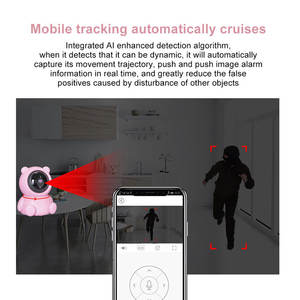 Sevimli Ayı 360 Derece Dönebilen Gece Görüşlü Hareket Takipli H.265 PTZ Bebek İzleme İç Mekan Akıllı Ev Güvenlik WiFi CMOS - Product Image 3