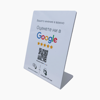 Top Qualité PVC En Plastique Google Review Signe NFC Stand Personnalisé QR Code Imprimé NFC Media Menu Affichage Table Stand