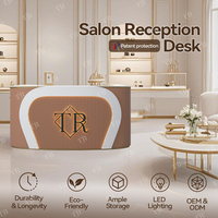 Turri Bureau de réception en MDF au design moderne pour petites cliniques et salons de beauté Petite réception de salon avec lumière LED LOGO