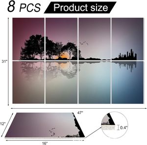 QIANQIAO Pannelli <span class=keywords><strong>Acustici</strong></span> in Poliestere con Design Moderno Personalizzato, Stampa Artistica da Parete per Casa, Hotel, Ufficio - Product Image 4