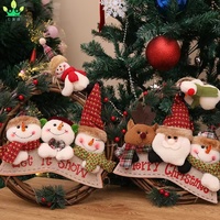 Künstlicher Weihnachts-Rankenkranz mit Schneemann, Weihnachtsmann und Elch, Girlanden-Anhänger, Dekoartikel, Feiertagsgeschenk, Wanddekoration