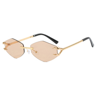 Twooo S030 Lunettes de soleil femme tendance sans monture en métal coloré irrégulier