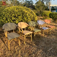 Chaise de bistro français d'extérieur Paris Bambou Restaurant Café Salle à manger Chaise de jardin empilable Meubles de patio modernes