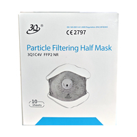 Respirateur à demi-masque FFP2 certifié CE, forme coupelle, avec charbon actif et valve EN149 3Q1C4V 3Q