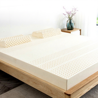 Cubrecolchón de Látex de Lujo Tamaño Queen, Espuma de Látex de Bajo Rebote con Soporte Ergonómico para el Cuerpo, Transpirable y Antiácaros