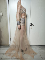 Ensemble deux pièces Xiari en maille sans bretelles, orné de diamants, short sexy à taille exposée, costume de performance pour DJ de boîte de nuit et bar