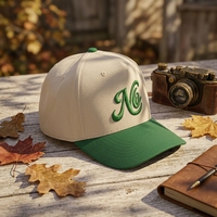 Gorra de Béisbol Unisex de Lujo de 5 Paneles con Bordado de Letras Vintage y Estampado de Goma en Relieve, Estilo Formal Americano