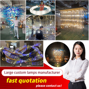 <span class=keywords><strong>Lustre</strong></span> suspendu en perles de cristal, long et <span class=keywords><strong>tombant</strong></span>, moderne, pour hall d'entrée d'hôtel - Product Image 4