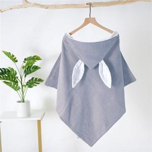 Asciugamano con Cappuccio in Mussola di <span class=keywords><strong>Cotone</strong></span> 100% Biologico, Grazioso Asciugamano da Bagno per Neonati, <span class=keywords><strong>Accappatoio</strong></span> per Bambini - Product Image 6