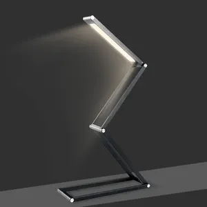 Металлическая Гибкая аккумуляторная Светодиодная настольная лампа с поворотом на 180 градусов, портативная перезаряжаемая светодиодная Складная Лампа