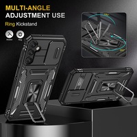 Coque de protection antichoc et durable avec fenêtre pour objectif et béquille annulaire pour Samsung A56 A36 A26 S25 – Étui blindé