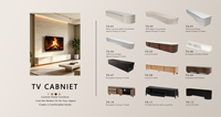 Meuble TV moderne incurvé en noyer avec plateau en travertin, meuble de rangement pour salon, console multimédia, fabrication directe usine, ODM OEM