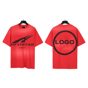 تيشيرتات رائجة على الطراز الأوروبي والأمريكى بطباعة عتيقة مغسولة بأكمام قصيرة وطباعة رقمية كلاسيكية كاجوال من القطن - Product Image 5