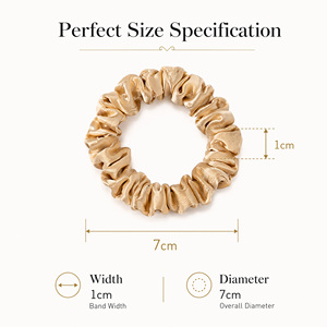 Coleteros Pequeños de Seda 100% Morera de 16 mm, 1 cm de Ancho, Sin Daños, Elásticos, Accesorios de Lujo para el Cabello, Decoración para Regalo para Mujeres - Product Image 3