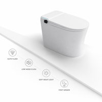 Toilette intelligente avec capteur radar, chasse d'eau automatique, lavage arrière, sécheur d'air, siège chauffant et télécommande