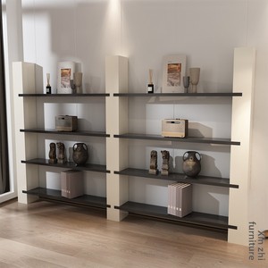 Modern Minimalist <b>Solid</b> <b>Wood</b> Multilayer Board Modular Straight Floor-standing Wall-adjacent <b>Bookcase</b> for Home Office Bedroom - Product Image 4