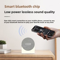 Haut-parleur sans fil pour aide au sommeil par bruit blanc, veilleuse LED, réveil, minuteur, lampe de chevet en tissu – Alimenté par piles, cadeau pour la maison