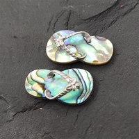 Tongs en forme de nacre naturelle avec pendentif, breloque en argent, personnalisé, coquille d'ormeau, bijoux en coquillage, vente directe d'usine