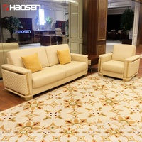 Sofa Kulit Berkualitas Tinggi untuk Area Negosiasi Bisnis dan Ruang Tamu, Sofa Sectional 1+1+3, Sofa Tiga Dudukan Tunggal