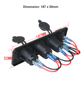 Panel de toma de cargador <span class=keywords><strong>USB</strong></span> de 12V y 24V para barco marino, autobús, VAN, RV, montaje en Panel, puerto de carga <span class=keywords><strong>USB</strong></span>, toma de encendedor de cigarrillos, voltímetro - Product Image 5
