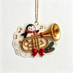 Ornement de Noël en résine en gros : Écureuil avec <span class=keywords><strong>violon</strong></span>, clochettes et notes de musique – Cadeau de Noël à suspendre pour la saison des fêtes - Product Image 3
